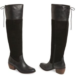 Lucky Brand Black Komah Over The Knee Heeled Boots Women’s Size 7